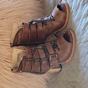 Freebird open toe booties